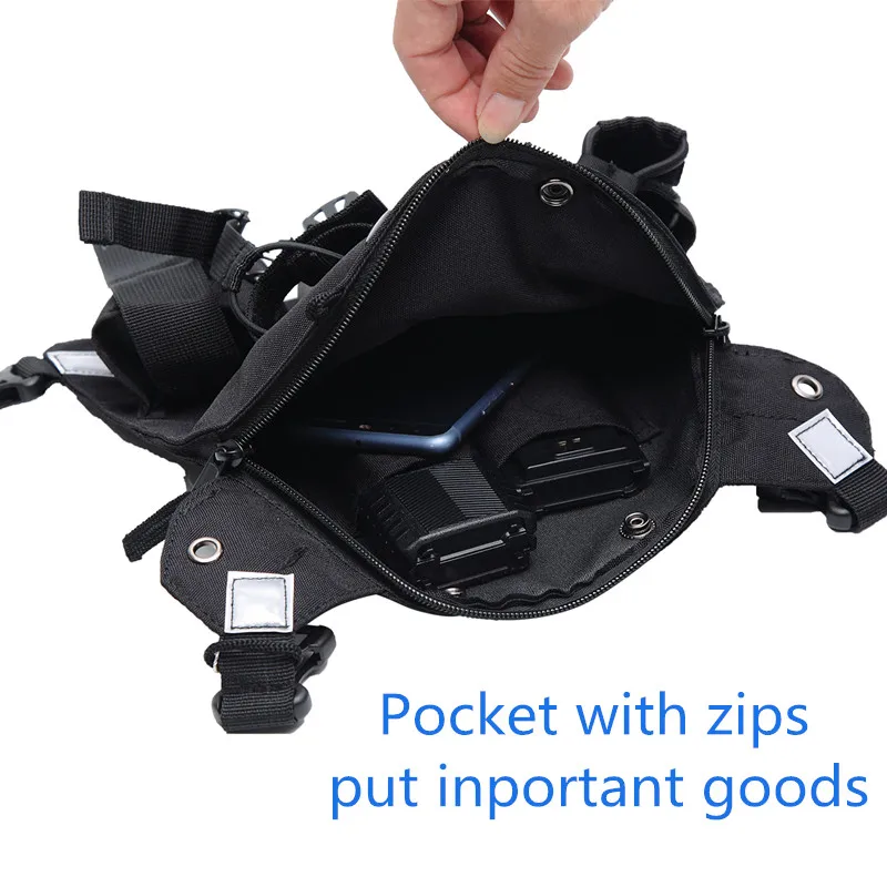 Nylon Two Way Radio Pouch Chest Front Pack Pocket Walkie Talkie Harness Vest Bag Holder Carry Case for Baofeng UV-5R UV-82 Radio