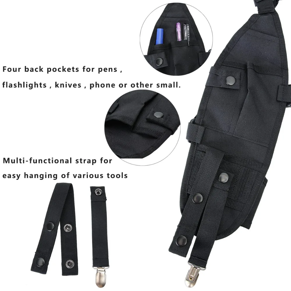 Nylon Two Way Radio Pouch Chest Front Pack Pocket Walkie Talkie Harness Vest Bag Holder Carry Case for Baofeng UV-5R UV-82 Radio