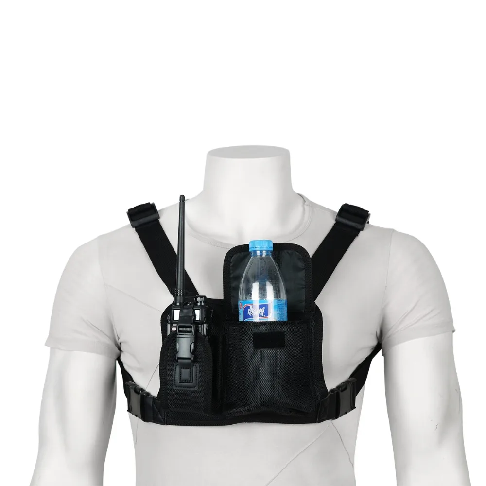 Nylon Two Way Radio Pouch Chest Front Pack Pocket Walkie Talkie Harness Vest Bag Holder Carry Case for Baofeng UV-5R UV-82 Radio