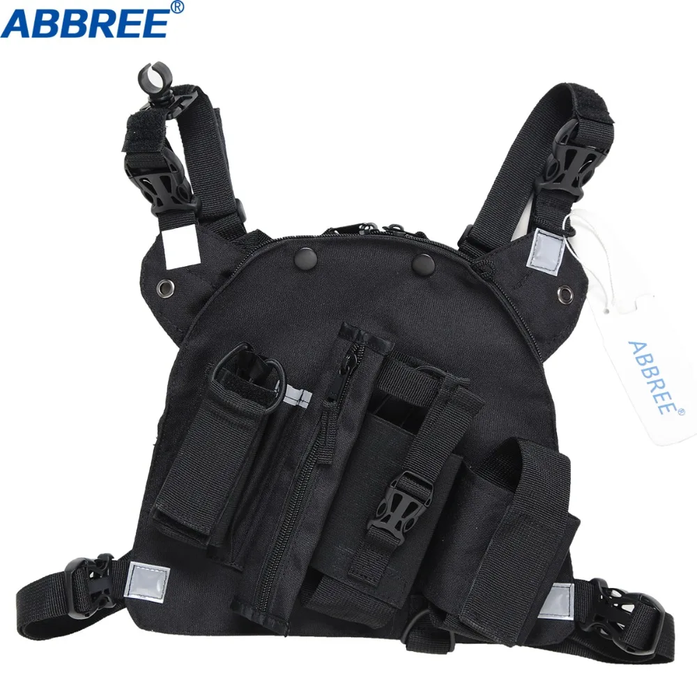 Nylon Two Way Radio Pouch Chest Front Pack Pocket Walkie Talkie Harness Vest Bag Holder Carry Case for Baofeng UV-5R UV-82 Radio