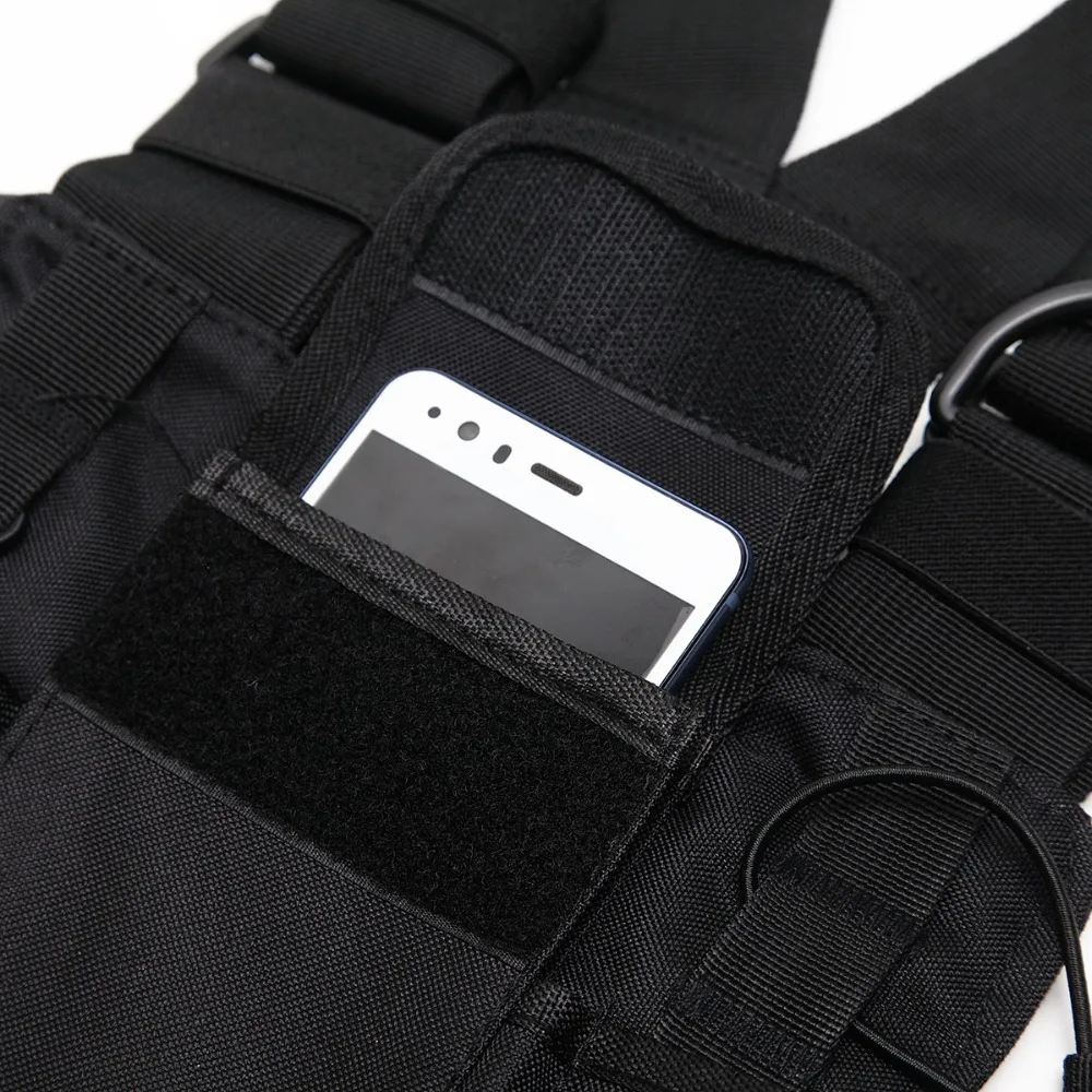Nylon Two Way Radio Pouch Chest Front Pack Pocket Walkie Talkie Harness Vest Bag Holder Carry Case for Baofeng UV-5R UV-82 Radio