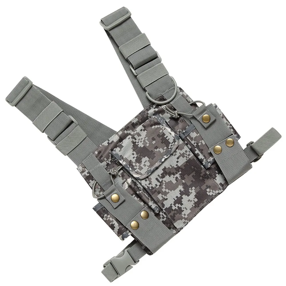 Nylon Two Way Radio Pouch Chest Front Pack Pocket Walkie Talkie Harness Vest Bag Holder Carry Case for Baofeng UV-5R UV-82 Radio