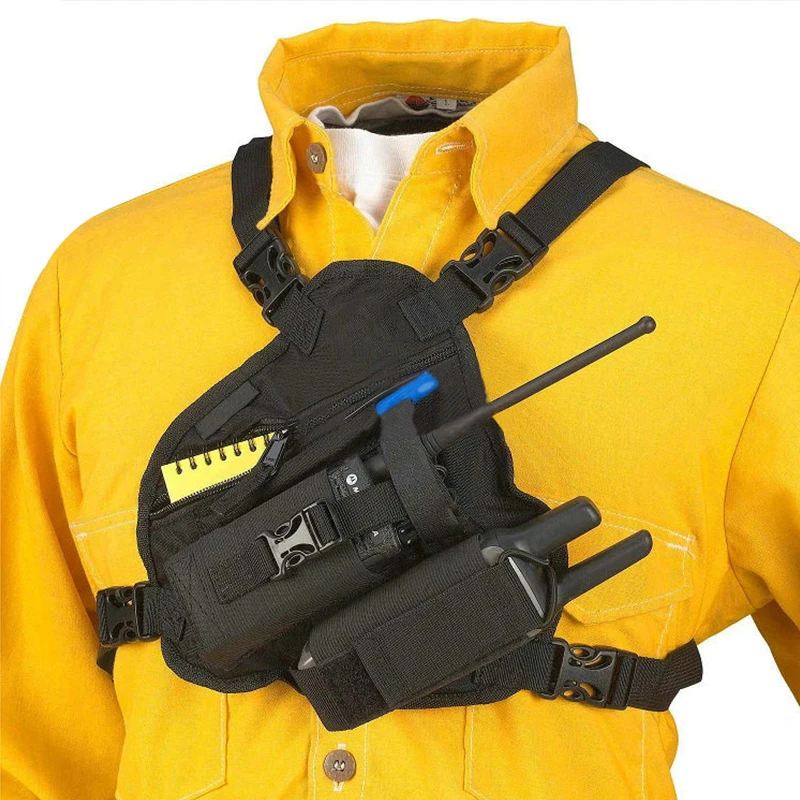 Nylon Two Way Radio Pouch Chest Front Pack Pocket Walkie Talkie Harness Vest Bag Holder Carry Case for Baofeng UV-5R UV-82 Radio