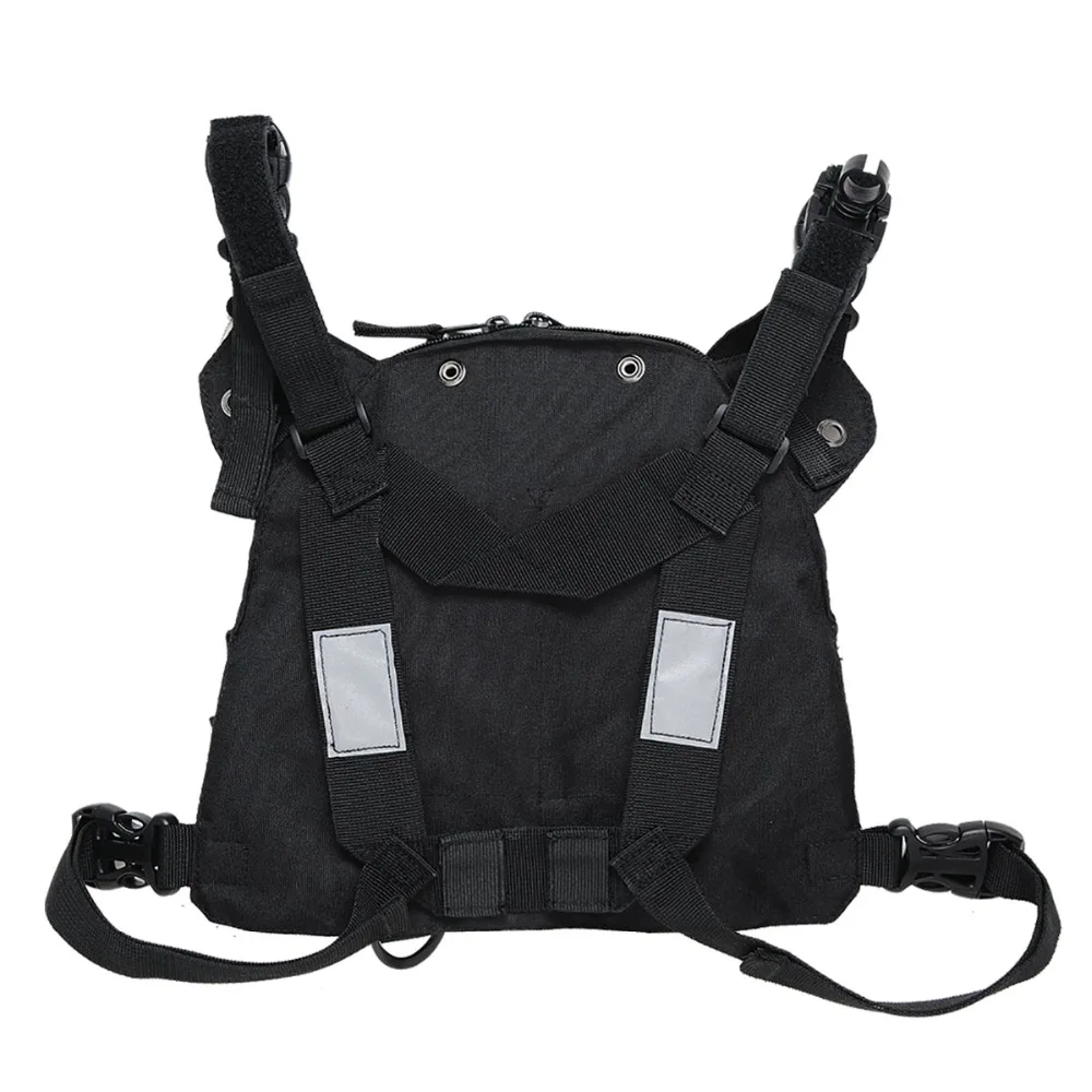 Nylon Two Way Radio Pouch Chest Front Pack Pocket Walkie Talkie Harness Vest Bag Holder Carry Case for Baofeng UV-5R UV-82 Radio