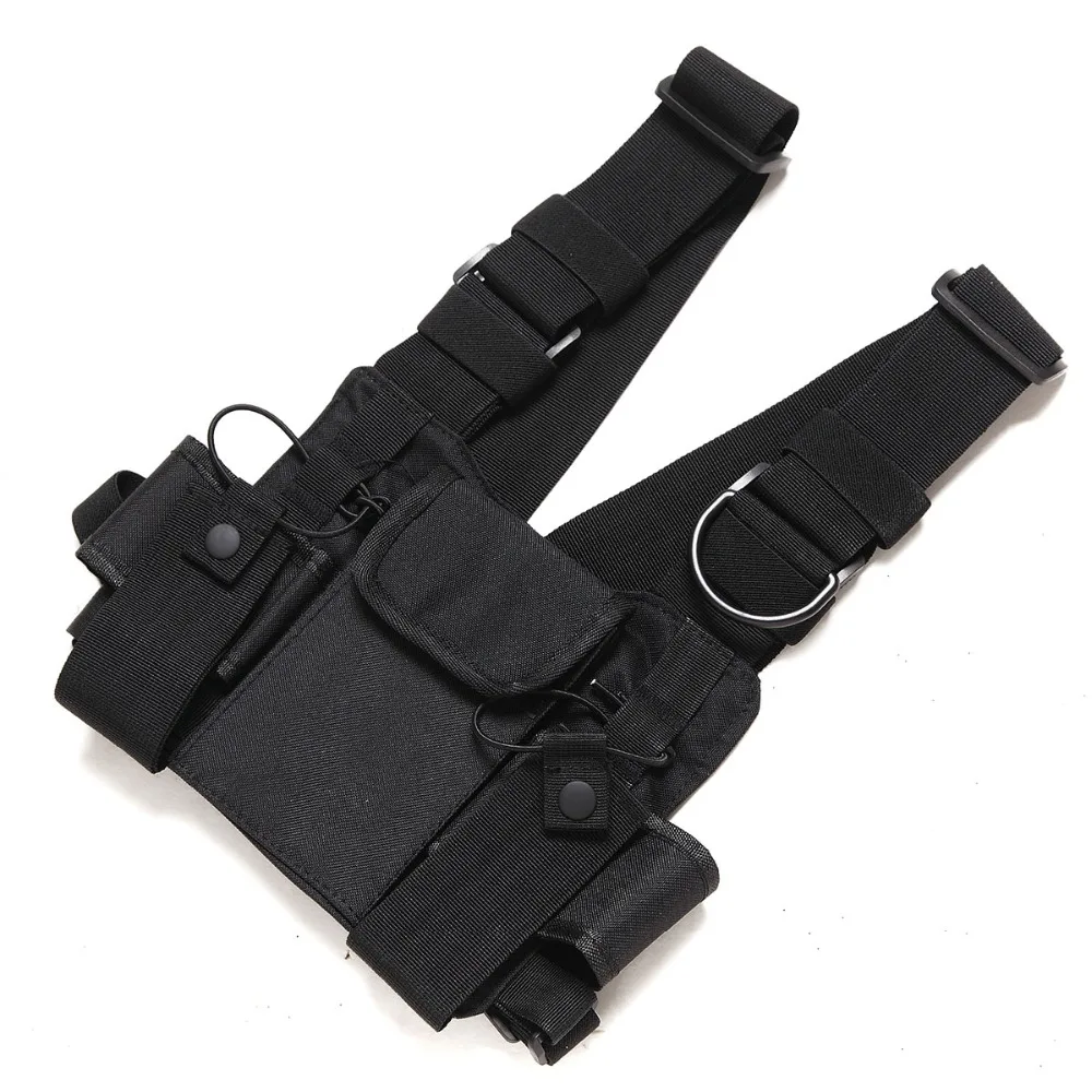 Nylon Two Way Radio Pouch Chest Front Pack Pocket Walkie Talkie Harness Vest Bag Holder Carry Case for Baofeng UV-5R UV-82 Radio