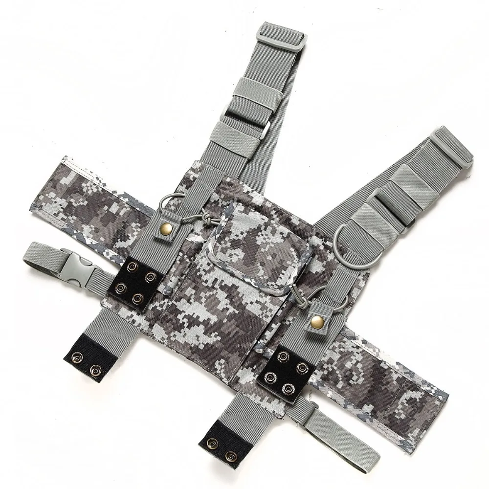Nylon Two Way Radio Pouch Chest Front Pack Pocket Walkie Talkie Harness Vest Bag Holder Carry Case for Baofeng UV-5R UV-82 Radio