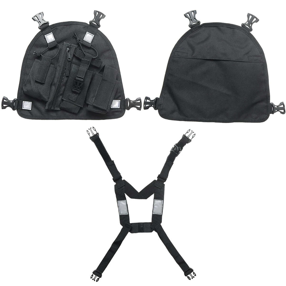 Nylon Two Way Radio Pouch Chest Front Pack Pocket Walkie Talkie Harness Vest Bag Holder Carry Case for Baofeng UV-5R UV-82 Radio