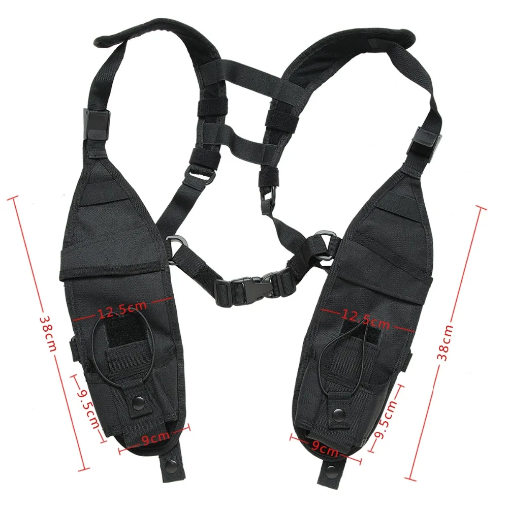 Nylon Two Way Radio Pouch Chest Front Pack Pocket Walkie Talkie Harness Vest Bag Holder Carry Case for Baofeng UV-5R UV-82 Radio