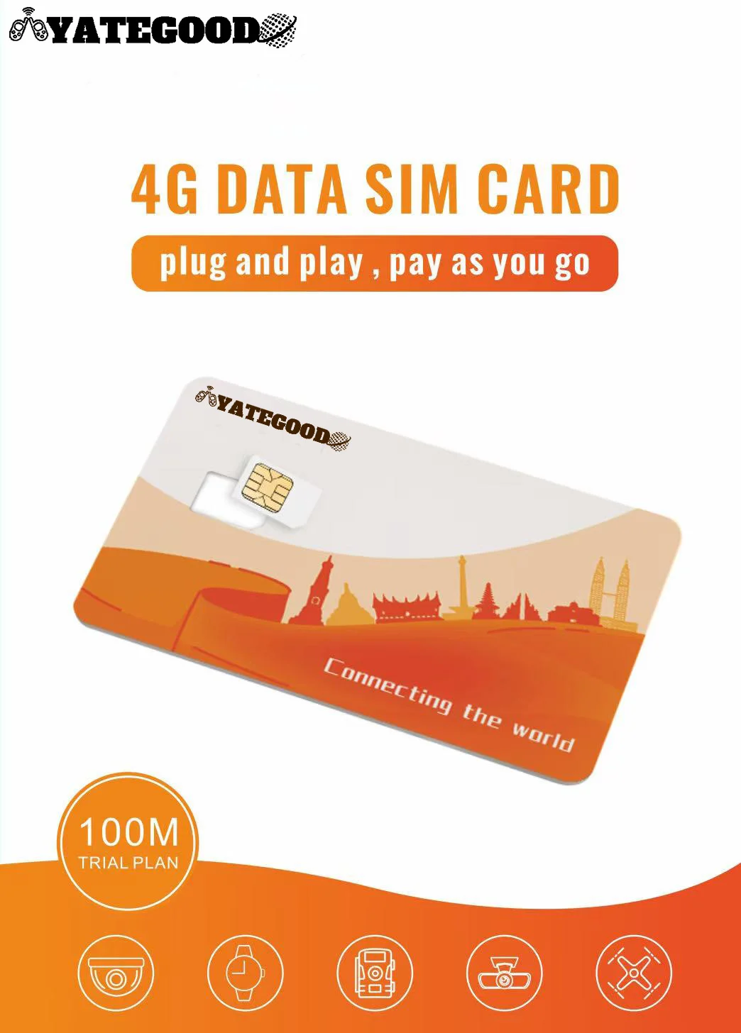 YATEGOOD 4G Global Walkie-Talkie SIM Card (Only for Use with Walkie-Talkies) Supports Push-to-Talk over Cellular (POC)
