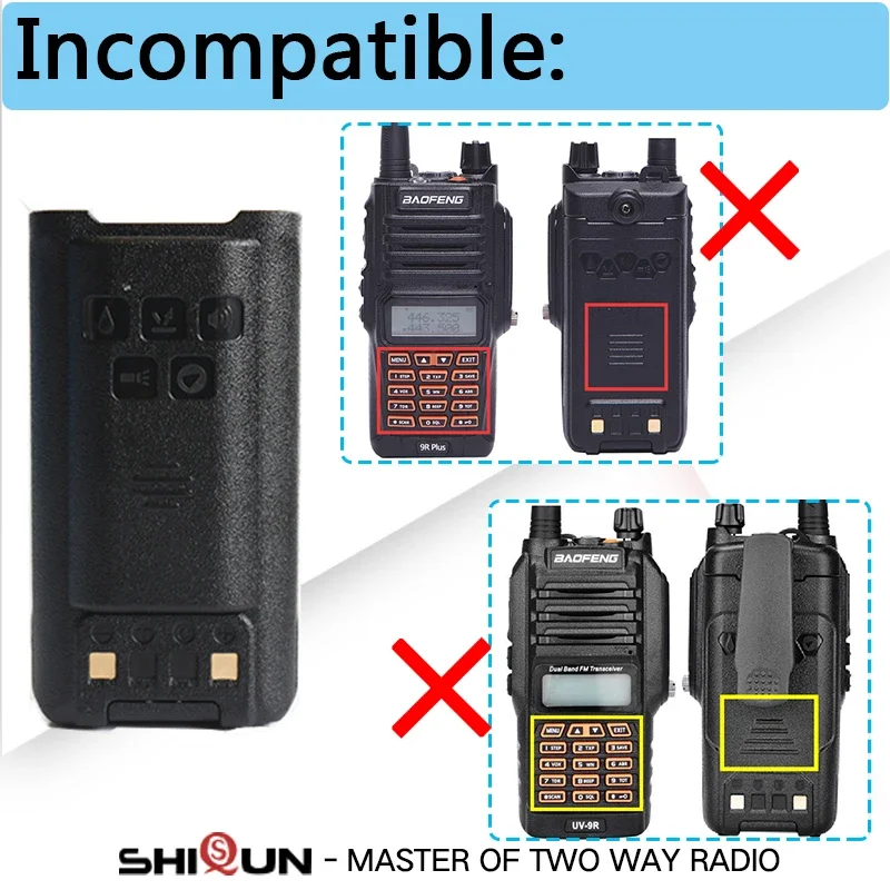 Baofeng UV-9R Pro V2 Battery 2800/4800mAh UV9R Plus Enlarge Li-ion Battery Type-C Charging BL-9 For UV9R Pro GMRS-9R UV-9G Radio
