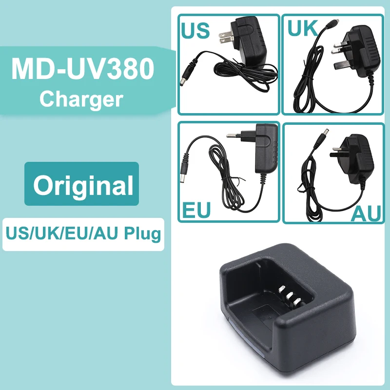 TYT MD-UV380 Desktop Charger Original Li-ion Battery US/UK/EU/AU Adapter For MD380 MD-380 MD-290 RT3 RT3S DMR Radio Accessories