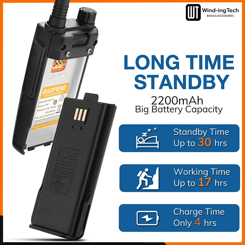 Baofeng DR-1801 DMR Digital Walkie Talkie Battery 7.4V 2200mAh Original DM-8 Li-ion Battery For DR-1801UV DM-1801 DM-860 BF-H6