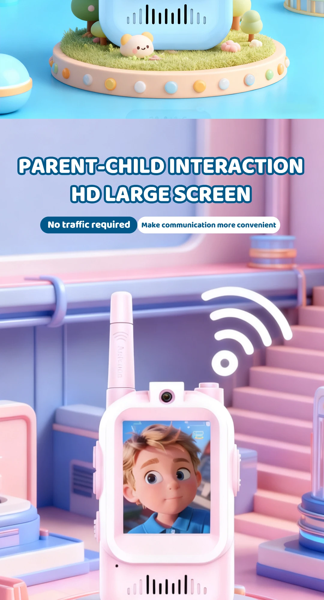 2 PCS Kids Video Walkie Talkie Variable Sound USB Charging Children Indoor Outdoor Toys for Travel Birthday Boys Girls Gifts New