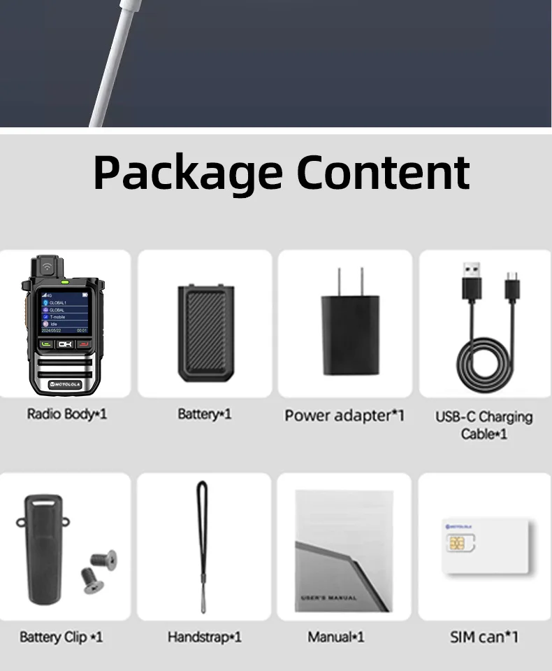 MOTOLOLA Equipped(Lifetime Free) 4G SIM Card Wireless Network Long-Distance 8000 Kilometers outdoor camping two-way wireless rad