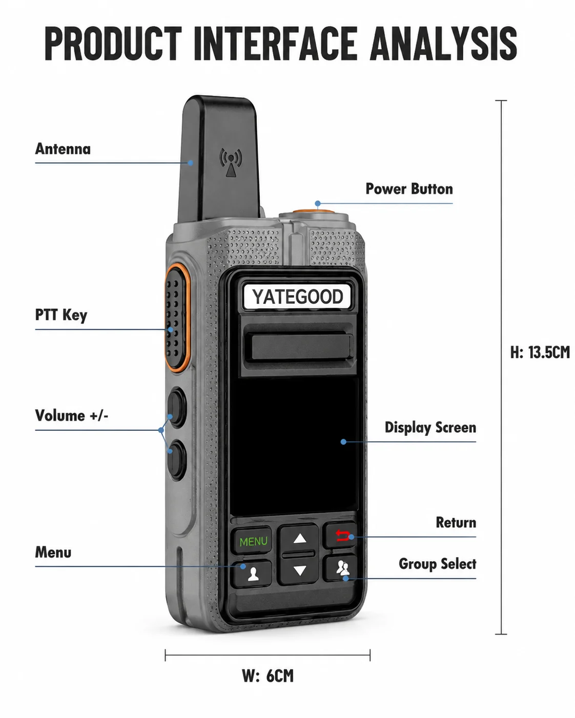 Zello 555 Bluetooth Walkie Talkie 4G 3G Radio100km Android Mobile Phone PTT Wifi Global