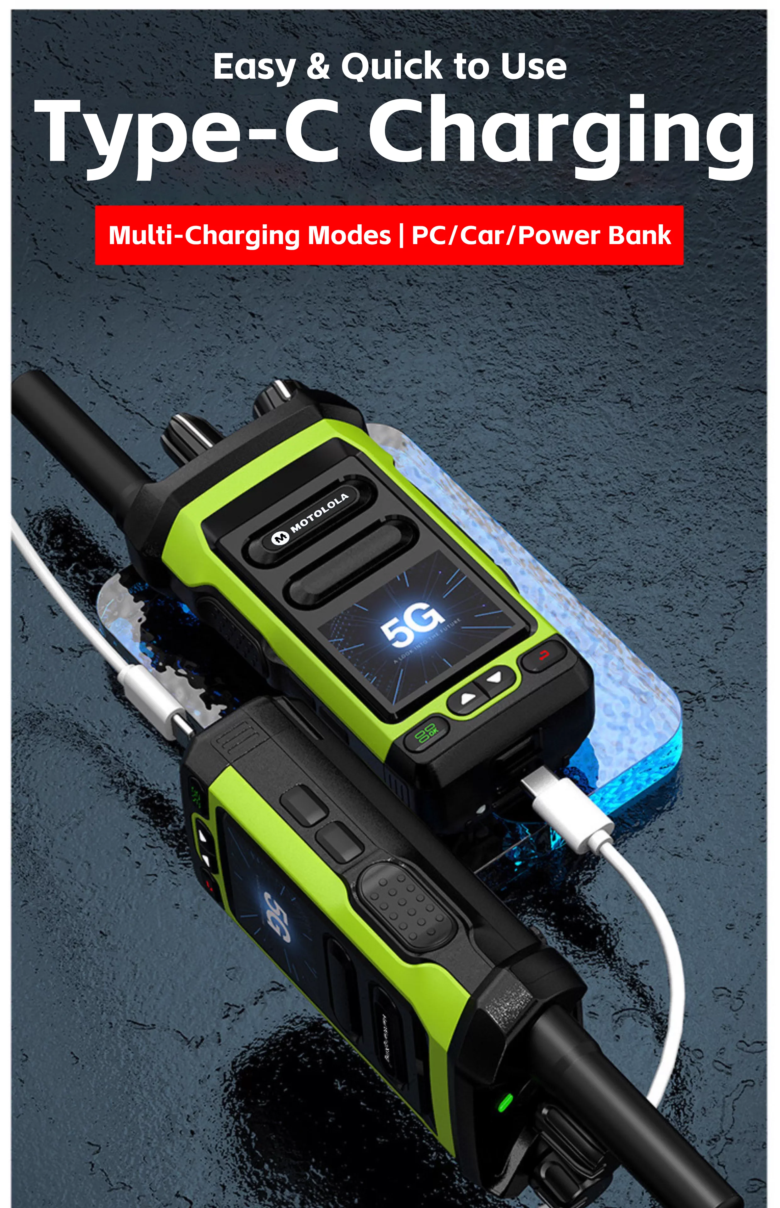 4G LTE Mini Android Walkie Talkie PTT Long Range 5000Km Intercom Sim Card Compatible POC-Global Radio