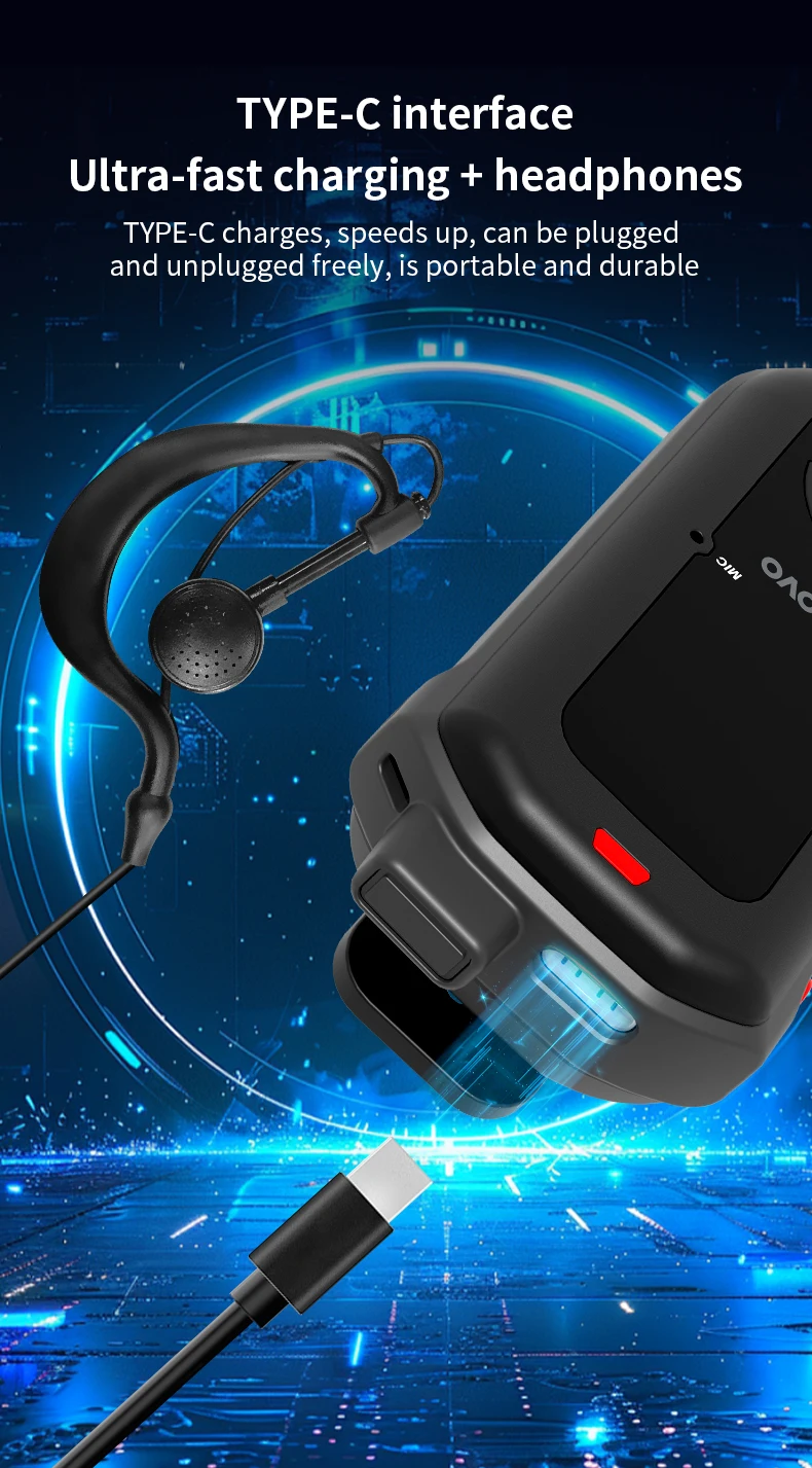 Lenovo (MINI RADIO SIM Lifetime Free)Global 4G POC walkie talkie, 5000 KM remote walkie talkie, global police civilian fleet