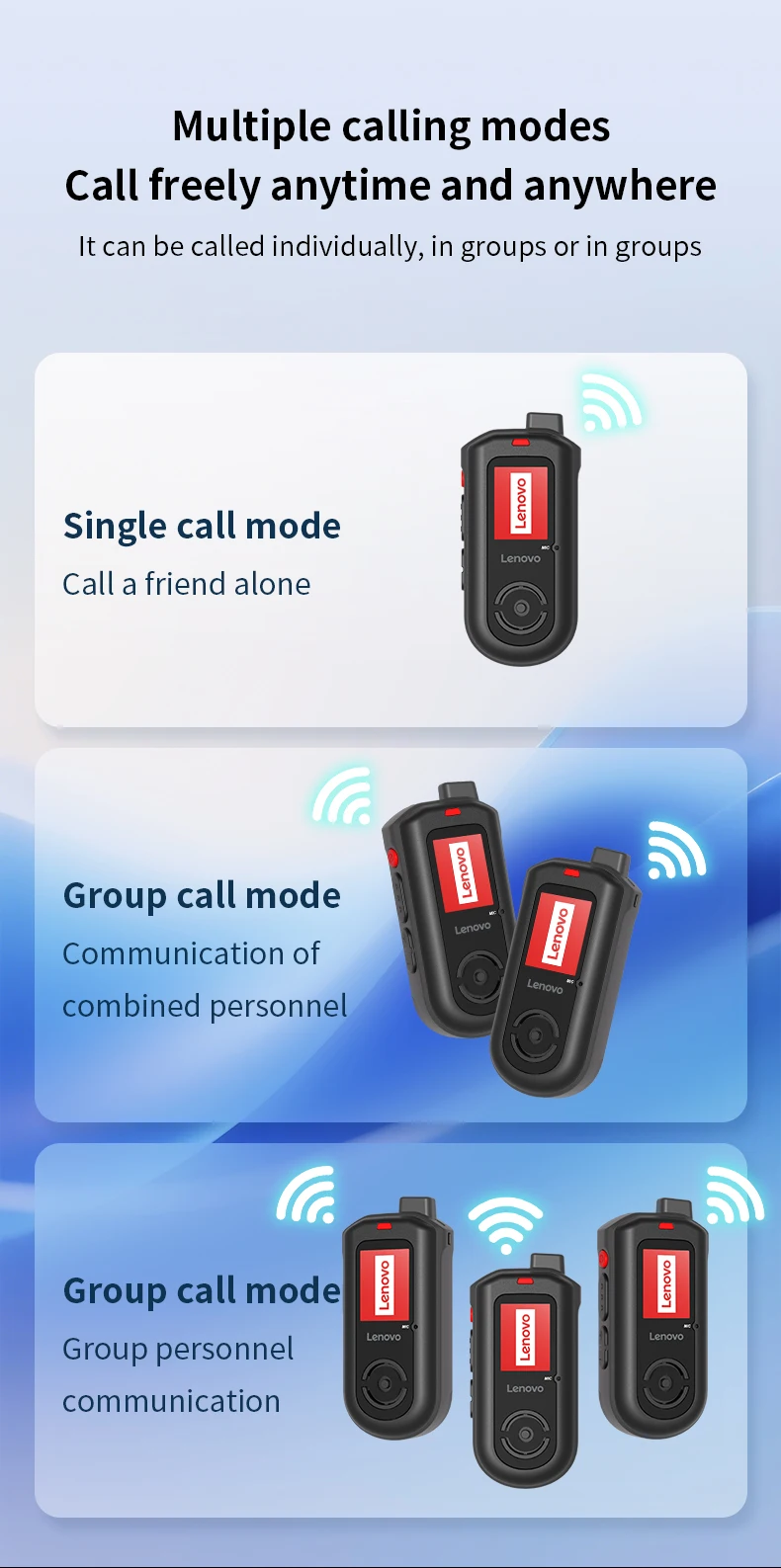 Lenovo (MINI RADIO SIM Lifetime Free)Global 4G POC walkie talkie, 5000 KM remote walkie talkie, global police civilian fleet