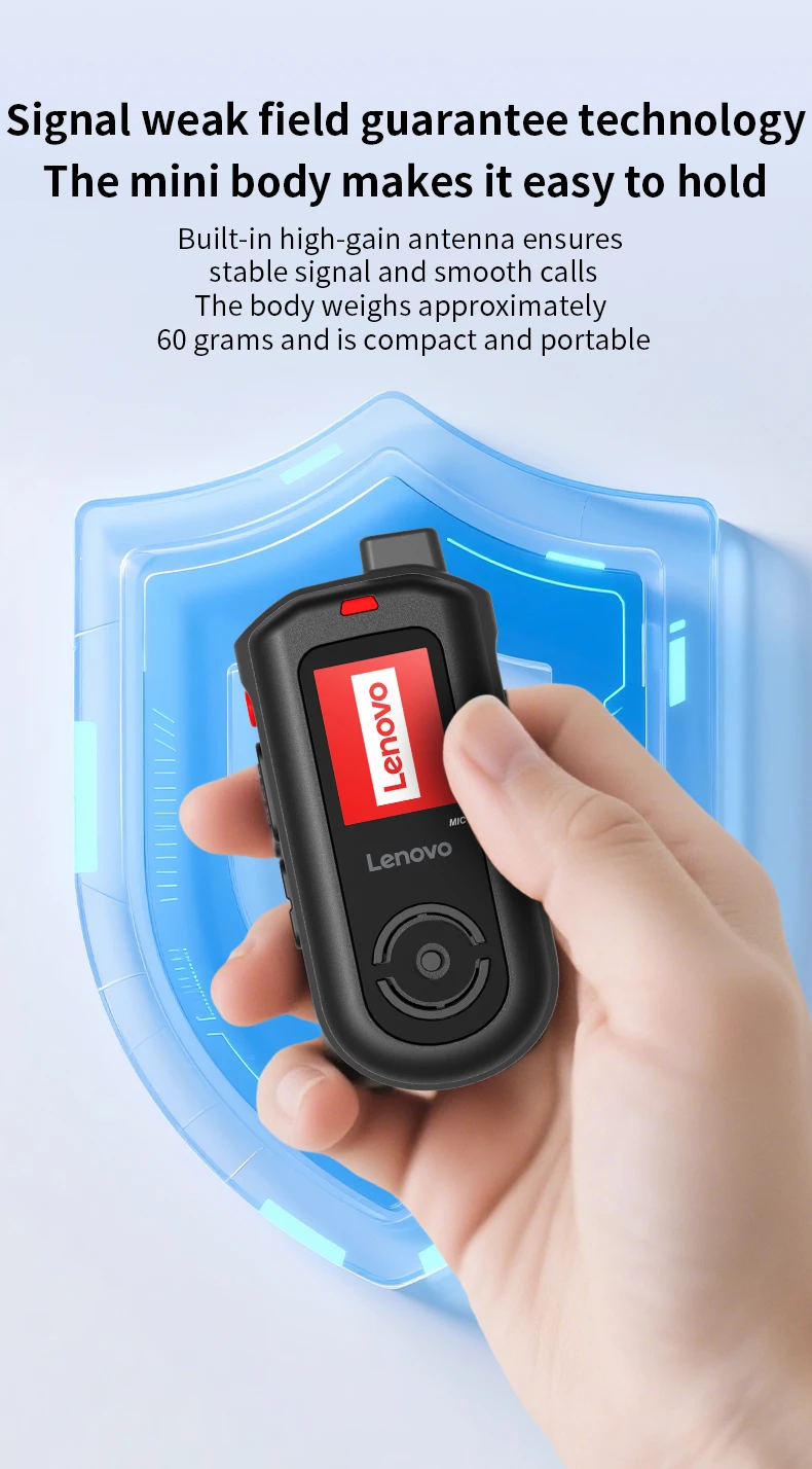 Lenovo (MINI RADIO SIM Lifetime Free)Global 4G POC walkie talkie, 5000 KM remote walkie talkie, global police civilian fleet