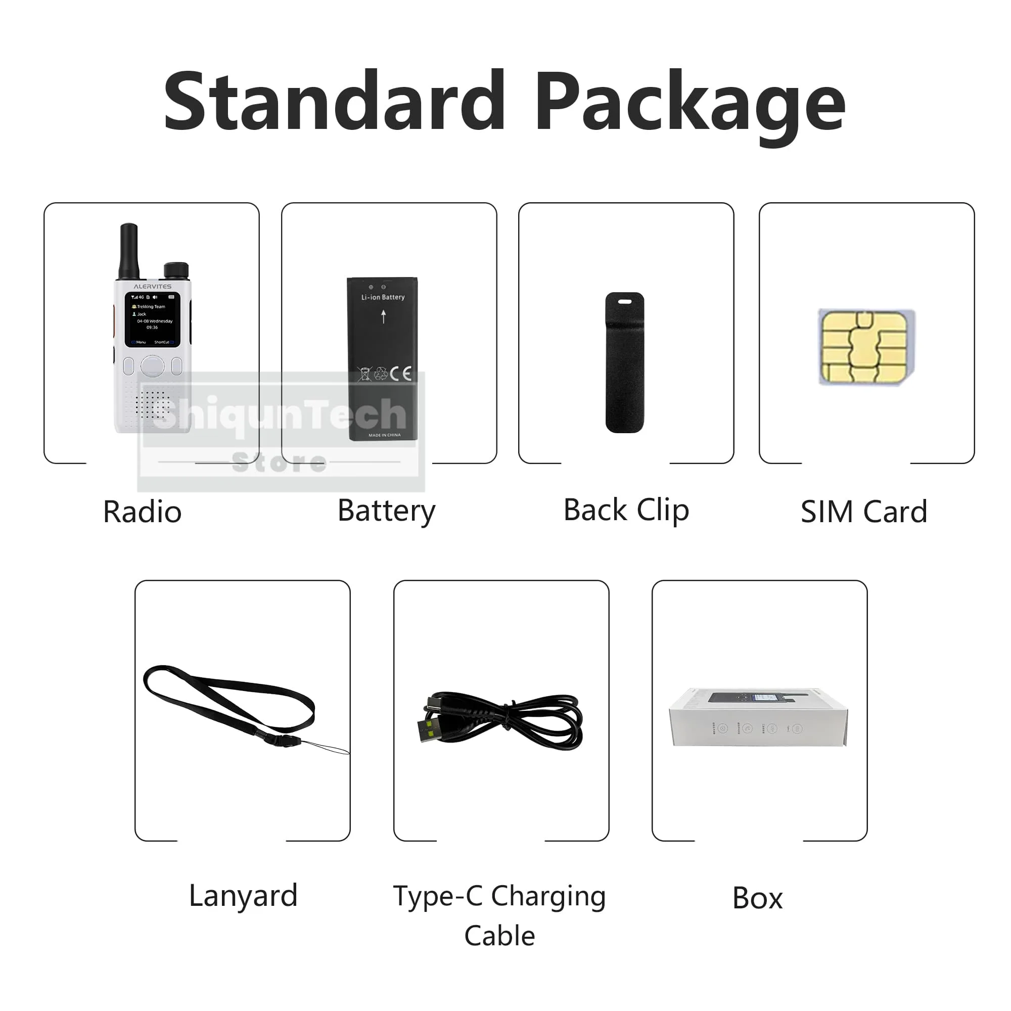 ALERVITES AT1 Global PoC Radio Baofeng Walkie Talkie 4G LTE SIM Card Lifetime Free APP Setting Unlimited Distance USB-C Charging