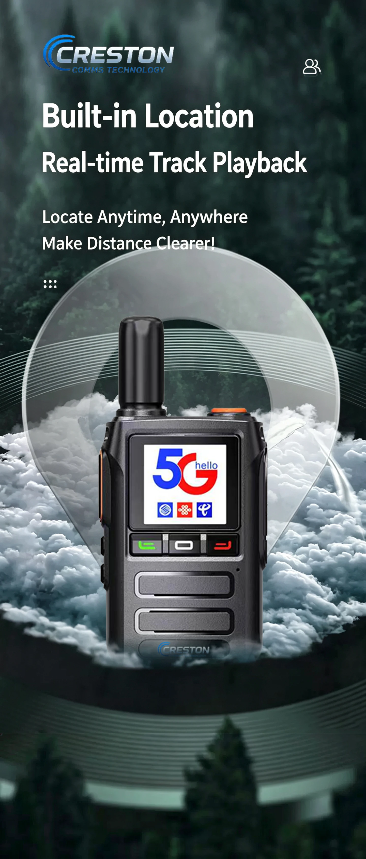 5G Global Public Network Walkie‑Talkie Long‑Distance PoC Two‑Way Radio HD Screen Type‑C Fast Charge Weather Alert Intercom