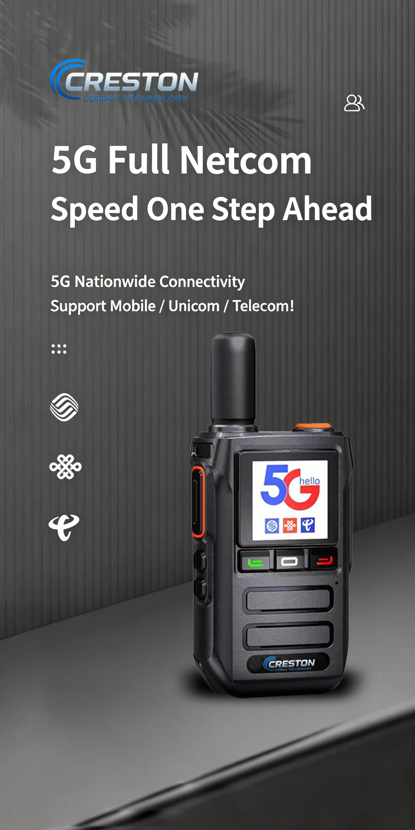 5G Global Public Network Walkie‑Talkie Long‑Distance PoC Two‑Way Radio HD Screen Type‑C Fast Charge Weather Alert Intercom