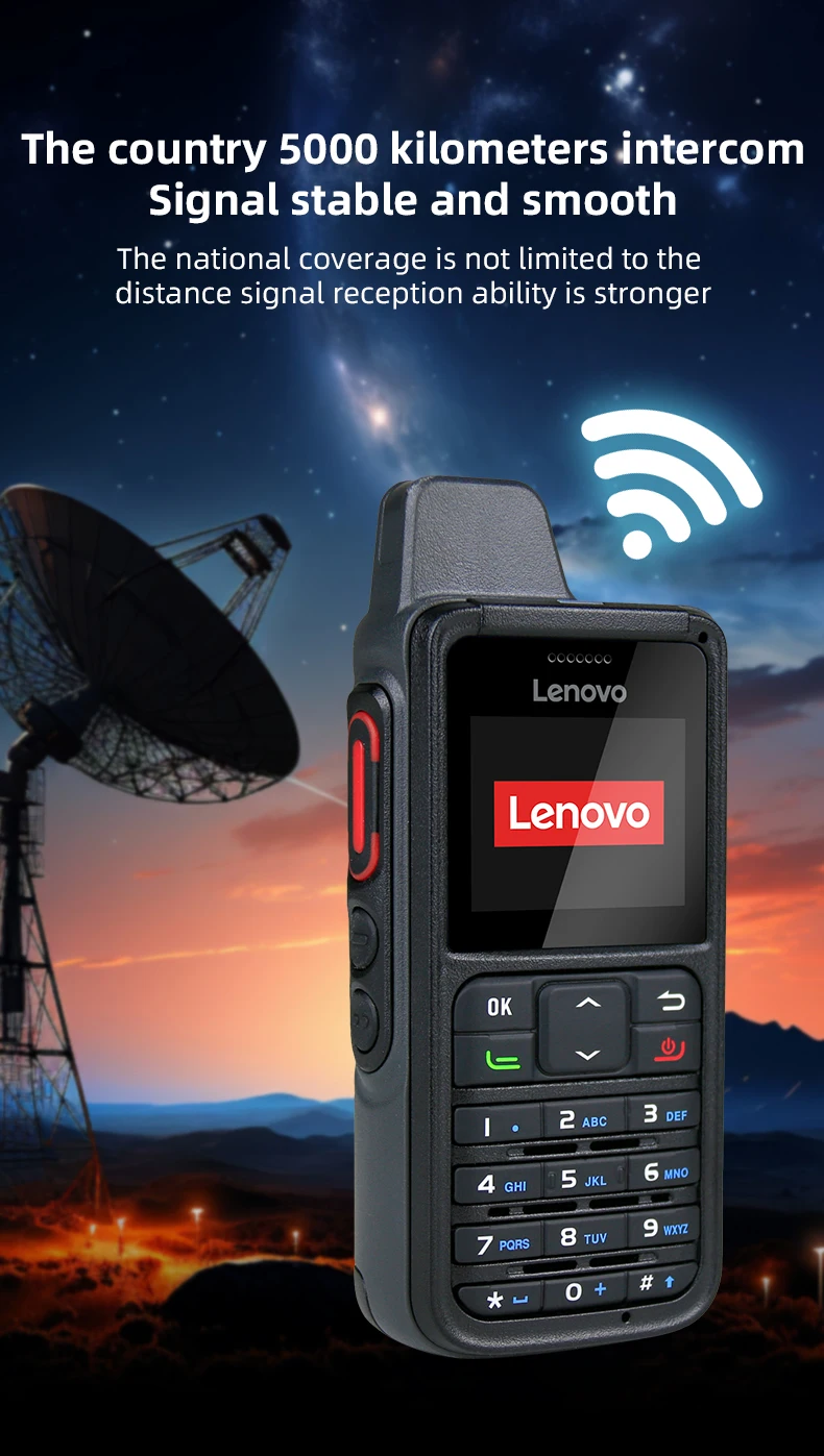 Lenovo CL-688 4G POC Loud Horn Handheld Two-Way Walkie 5000km Range IPx4 Water Resistance