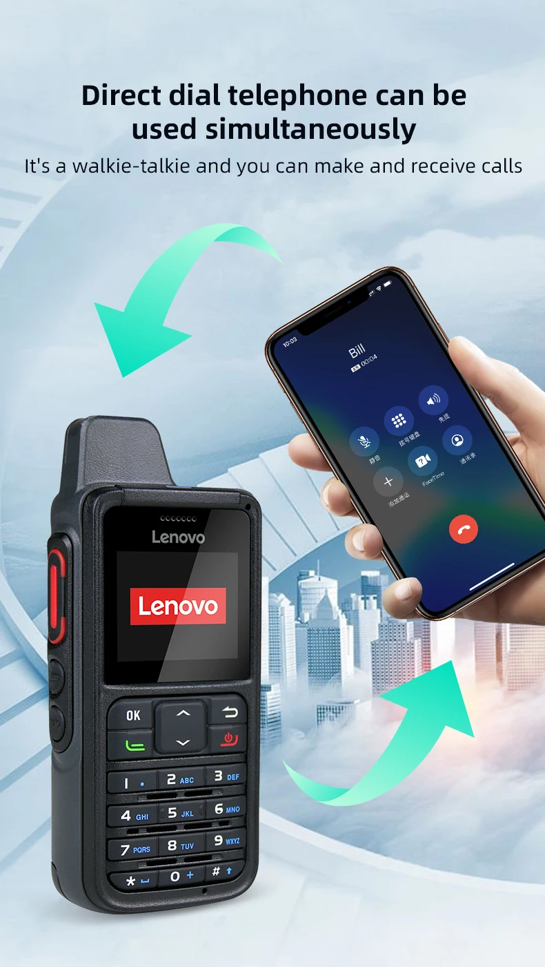Lenovo CL-688 4G POC Loud Horn Handheld Two-Way Walkie 5000km Range IPx4 Water Resistance