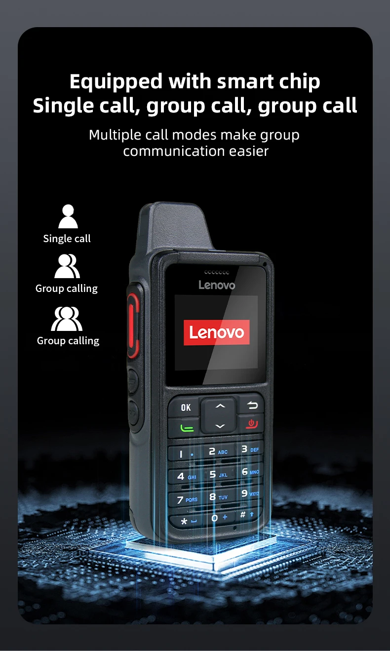 Lenovo CL-688 4G POC Loud Horn Handheld Two-Way Walkie 5000km Range IPx4 Water Resistance