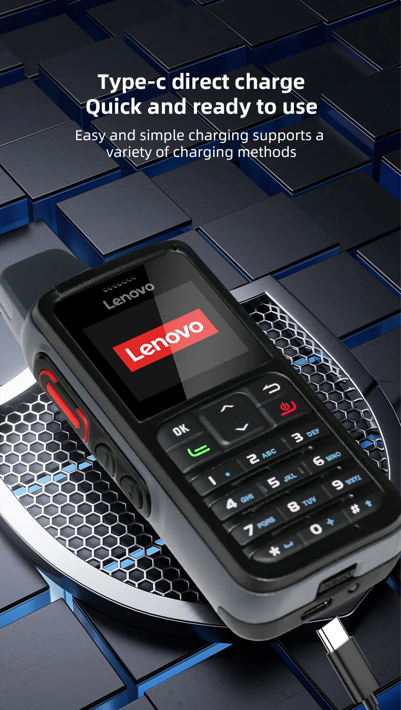 Lenovo CL-688 4G POC Loud Horn Handheld Two-Way Walkie 5000km Range IPx4 Water Resistance