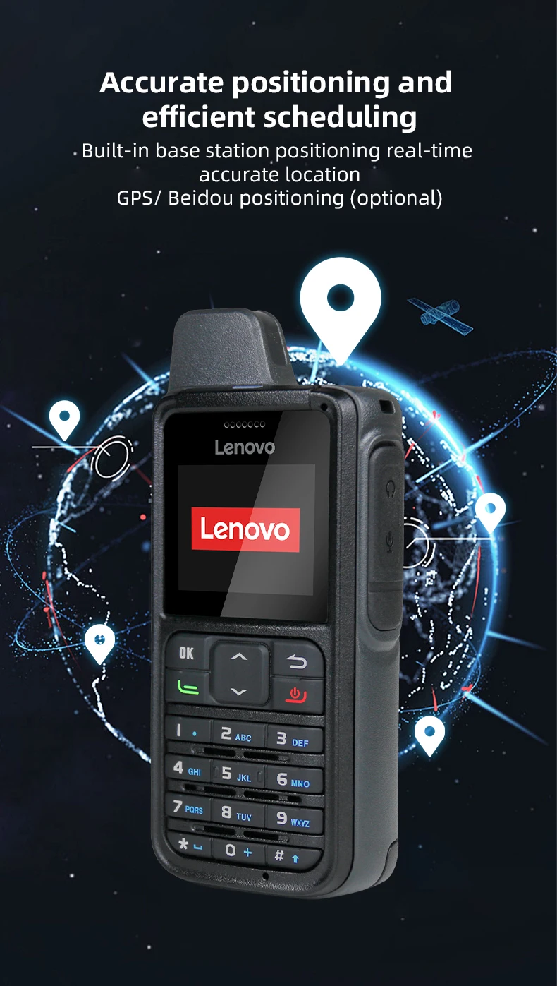 Lenovo CL-688 4G POC Loud Horn Handheld Two-Way Walkie 5000km Range IPx4 Water Resistance