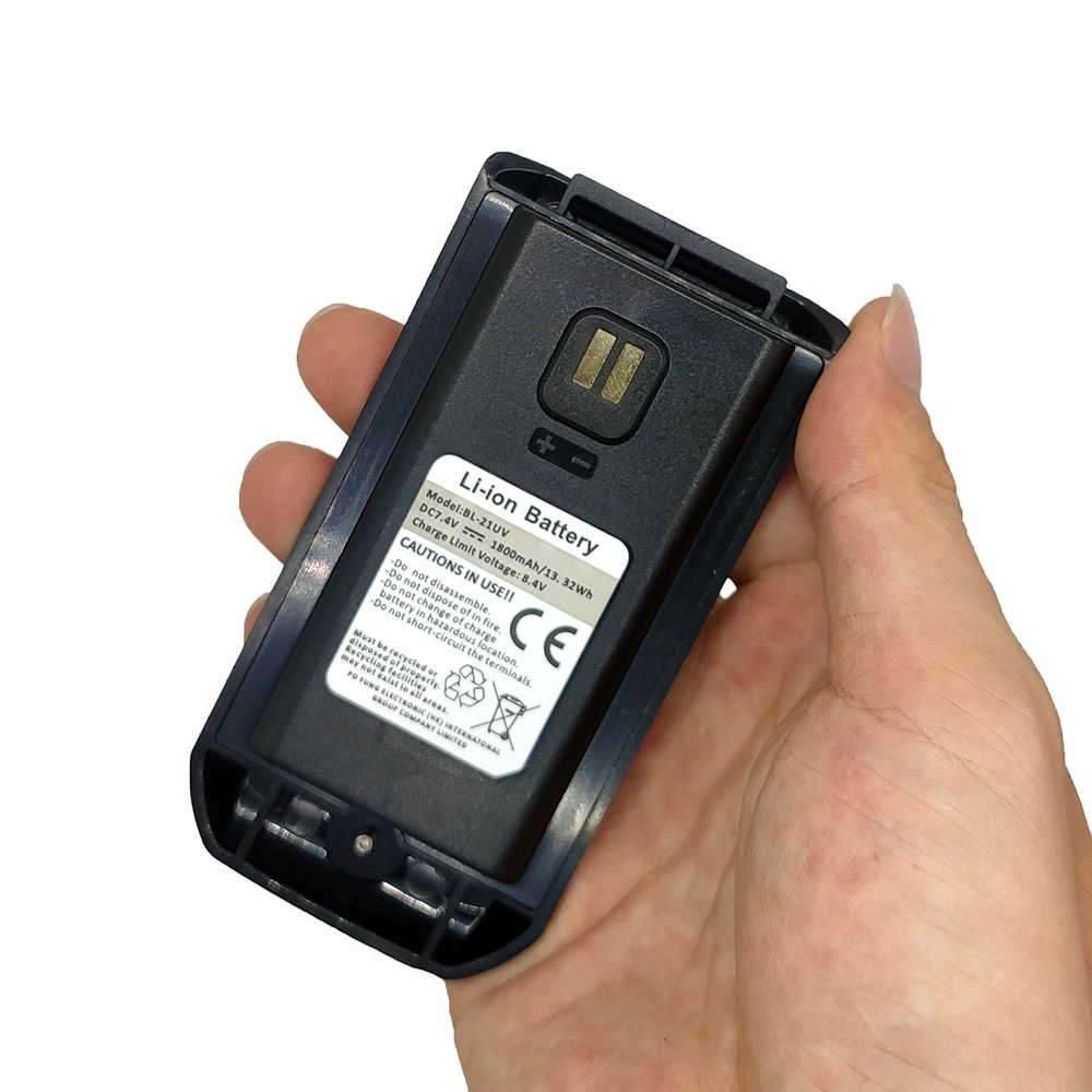 BAOFENG UV-21 Pro Walkie Talkie Li-ion Battery 1800mAh DC7.4V Support Type-C Charging BF-UV21 UV21Pro V2 Extra Battery BL-21UV