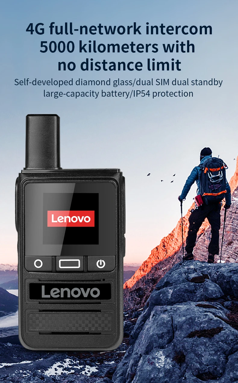 Lenovo 5000KM Global Walkie Talkie Long Rang Global PPT Walkie-Talkie with SIM Card LIFE TIME Free Transnational POC Radio