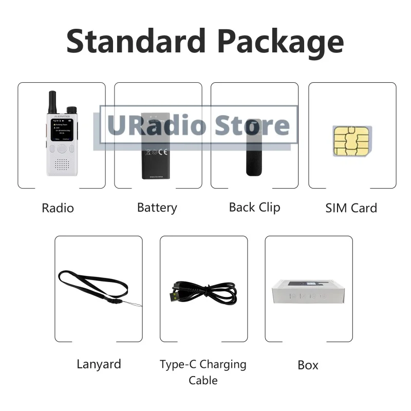 ALERVITES PoC AT1 Global Mini Walkie Talkie Baofeng Radio 4G APP Setting Type-C Charging Ultra-light Thin Single Call Nationwide