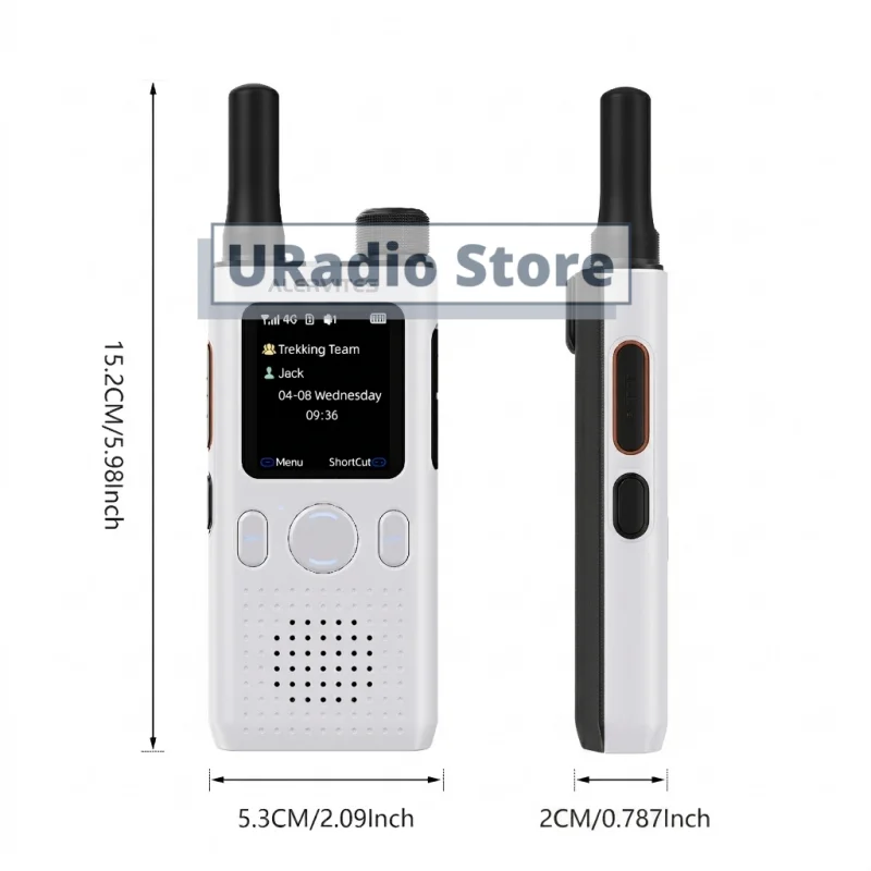ALERVITES PoC AT1 Global Mini Walkie Talkie Baofeng Radio 4G APP Setting Type-C Charging Ultra-light Thin Single Call Nationwide