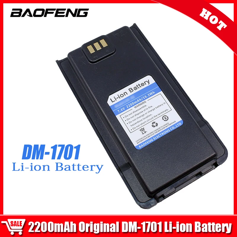 BAOFENG Two Way Radios DM-1701 Li-ion Battery 7.4V 2200mAh For DM1701 Dual Time Slot DMR Digital Walkie Talkie Extra Battery