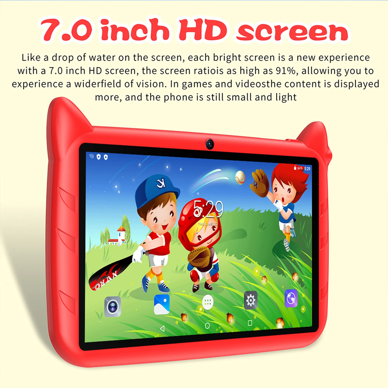 New 7 Inch 5G WiFi Kids Tablets For Study Education Android 13 Quad Core Google Play Children's Gift Tablet PC 4GB RAM 64GB ROM