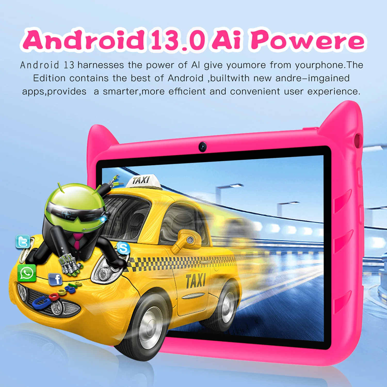 New 7 Inch 5G WiFi Kids Tablets For Study Education Android 13 Quad Core Google Play Children's Gift Tablet PC 4GB RAM 64GB ROM