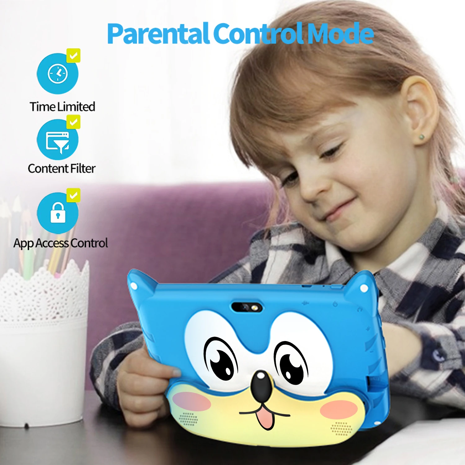New 7 Inch 5G WiFi Kids Tablets For Study Education Android 13 Quad Core Google Play Children's Gift Tablet PC 4GB RAM 64GB ROM