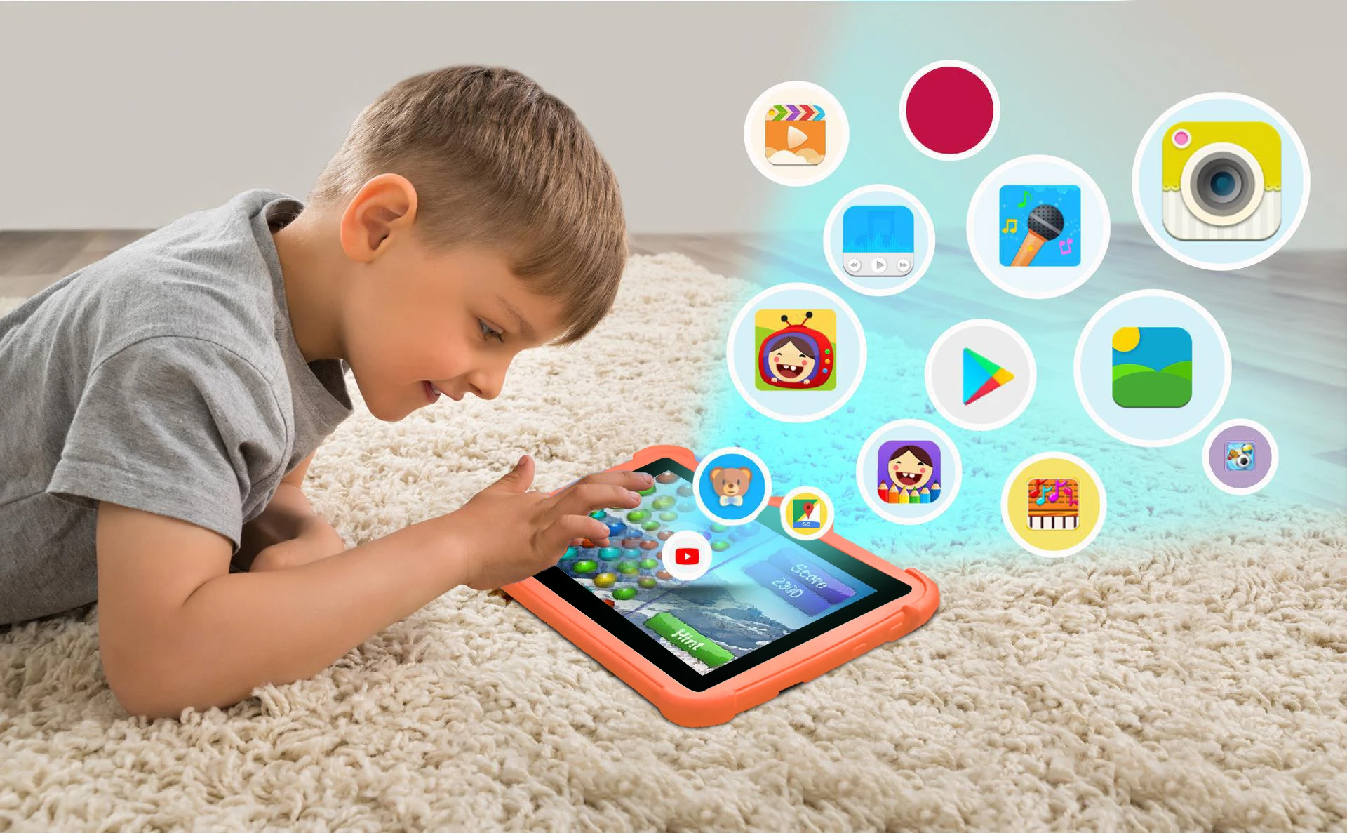 7 Inch Kids Tablet PC with Android 13 Quad Core 4GB RAM 64GB ROM Educational Learning Children's Favorite Cheap Simple Design