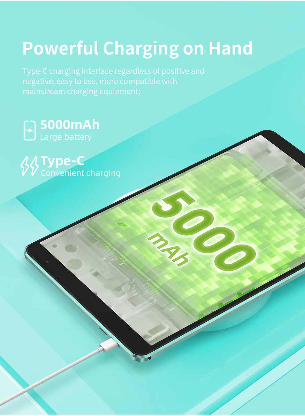 Teclast P85T Tablet A523 8-Core CPU/8inch 1280*800 HD IPS/12GB (4GB+8GB)RAM/64GB ROM/5000mAh Type-C/Android 14/WiFi6+BT5.2