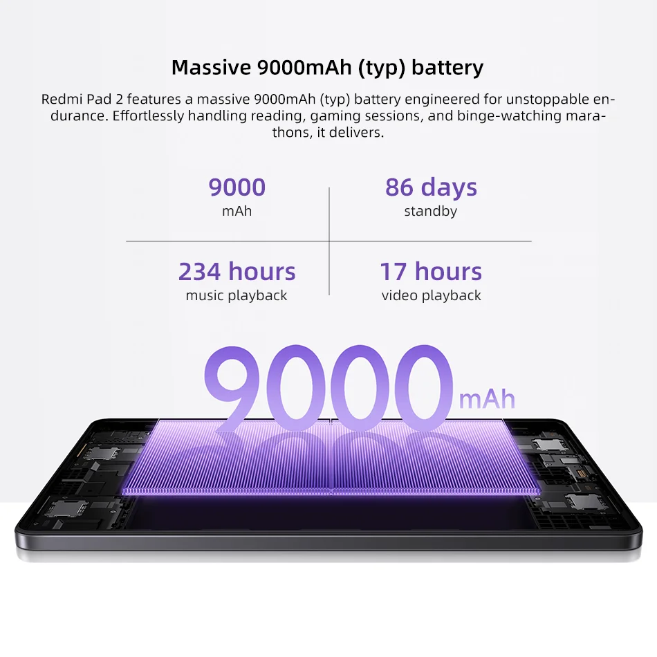 Global Version Xiaomi Redmi Pad 2 MediaTek Helio G100-Ultra 11" 2.5K Screen Dolby Atmos 8MP Camera 9000mAh Battery Mi Tablet PC