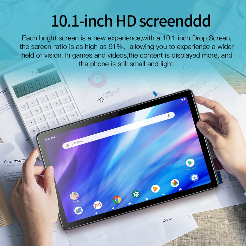 BDF Pad New 10.1 Inch Android Tablets Octa Core 8GB RAM 256GB ROM 4G LTE 5G WiFi Tablet Pc Double SIM Dual Cameras 8000mAh
