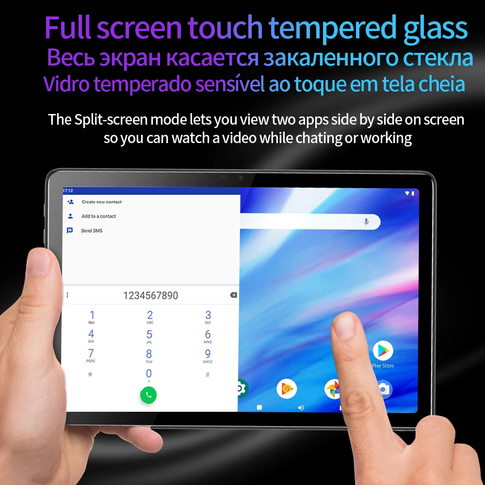 BDF Pad New 10.1 Inch Android Tablets Octa Core 8GB RAM 256GB ROM 4G LTE 5G WiFi Tablet Pc Double SIM Dual Cameras 8000mAh