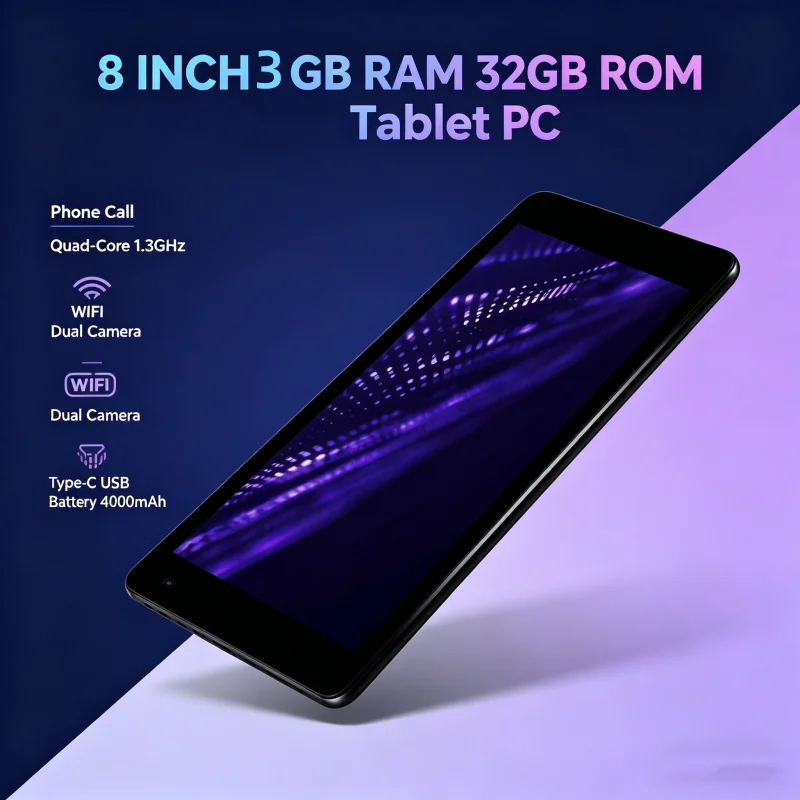 8 Inch T10 3GB RAM 32GB ROM M8 Android 8.0 WIFI 4G Phone Call Tablet PC MTK6797 10-Core 1.6GHz 1920 X 1200 Pixels