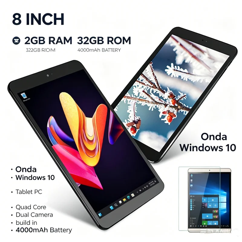 Hot Sales 8 INCH Q1 Onda 8GB RAM 128GB ROM Windows 10 Tablet PC Quad Core, Dual Camera 1280 X 800 IPS Screen WIFI