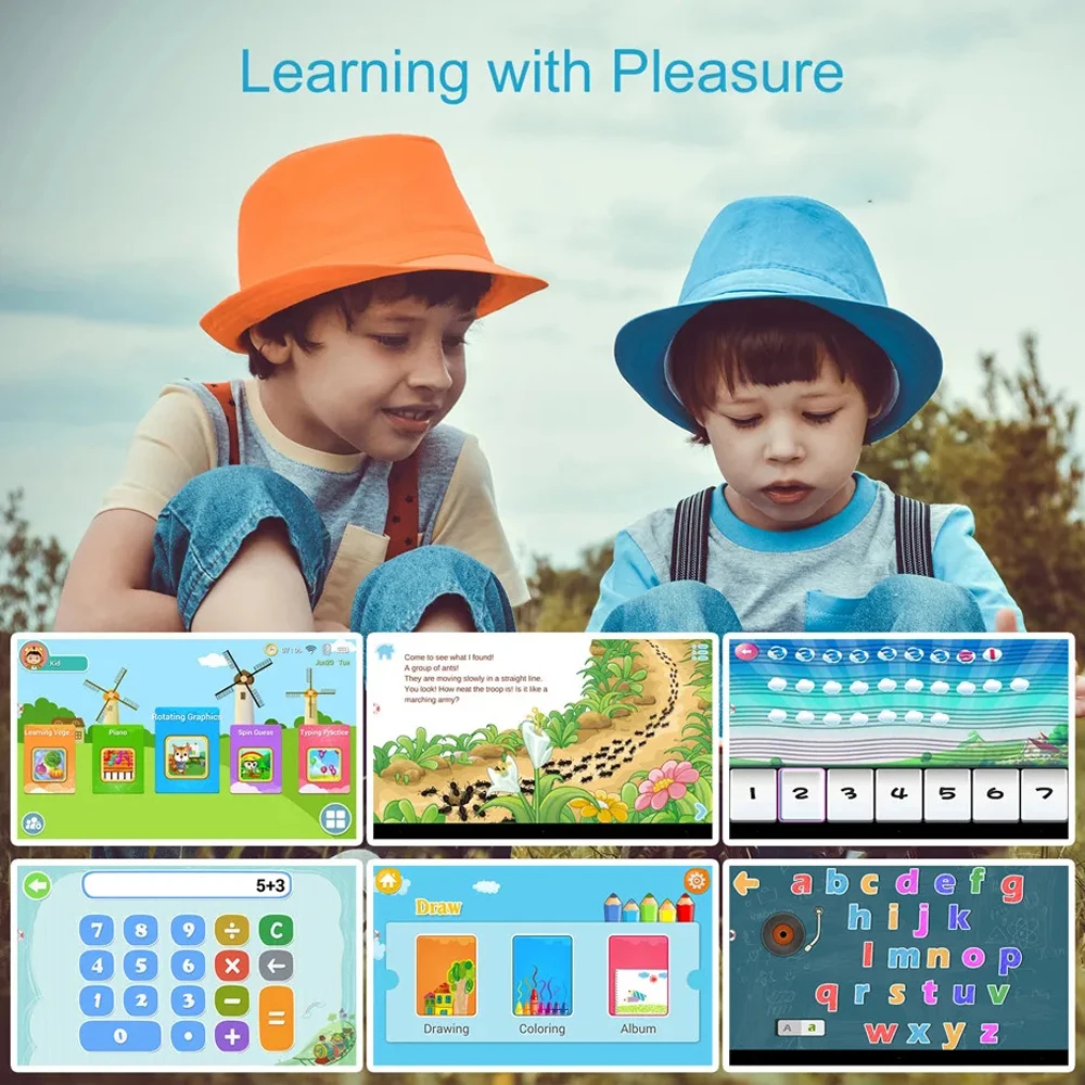 2026 New 7 Inch Kids Tablet with Cartoon Proof Case 5G WiFi Google Learning Education Tablet PC 4GB RAM 64GB ROM 4000mAh