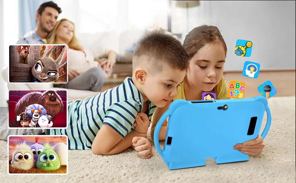 2026 New 7 Inch Kids Tablet with Cartoon Proof Case 5G WiFi Google Learning Education Tablet PC 4GB RAM 64GB ROM 4000mAh