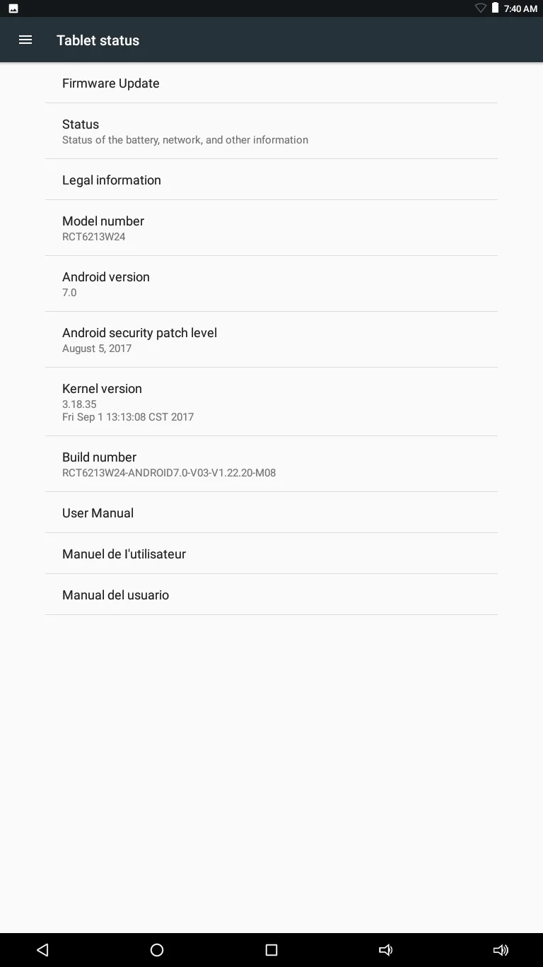 11.6 INCH 2GB RAM 32GB ROM T10 RCT6716 Android 7.0 MT8127 Quad Core 2M Cache Mini HD-MI Resolution 768 X 1368 IPS WIFI
