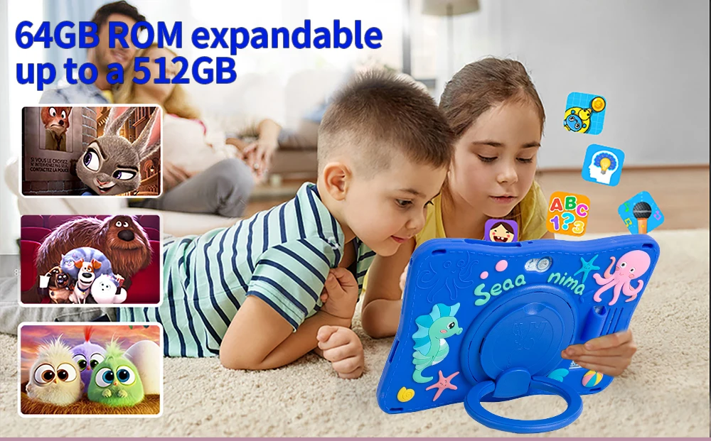 New 7.0 Inch WiFi Kids 3G Tablets 4GB RAM 64GB ROM Android Learning Education Games Tablet Children's Gifts